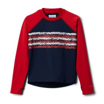 Columbia Sweater Jongens, Sandy Shores Printed Long Sleeve Sunguard Donkerblauw Rood, 95CYMURKB